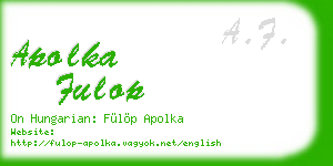 apolka fulop business card